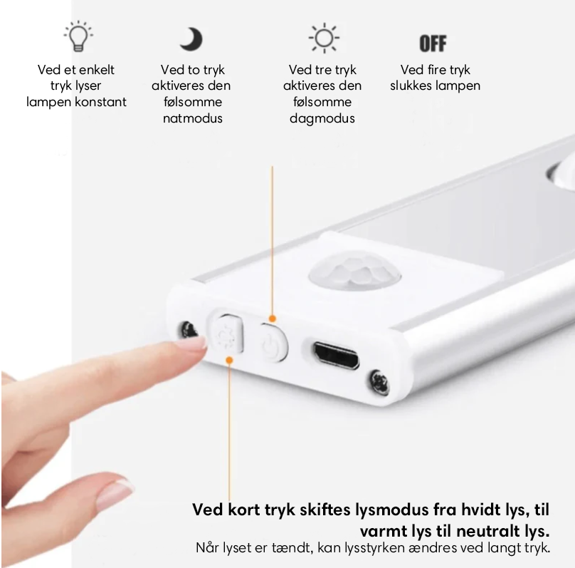 Lumina™ | Trådløs LED-skabslys med bevægelsessensor | Køb 1 få 1 gratis