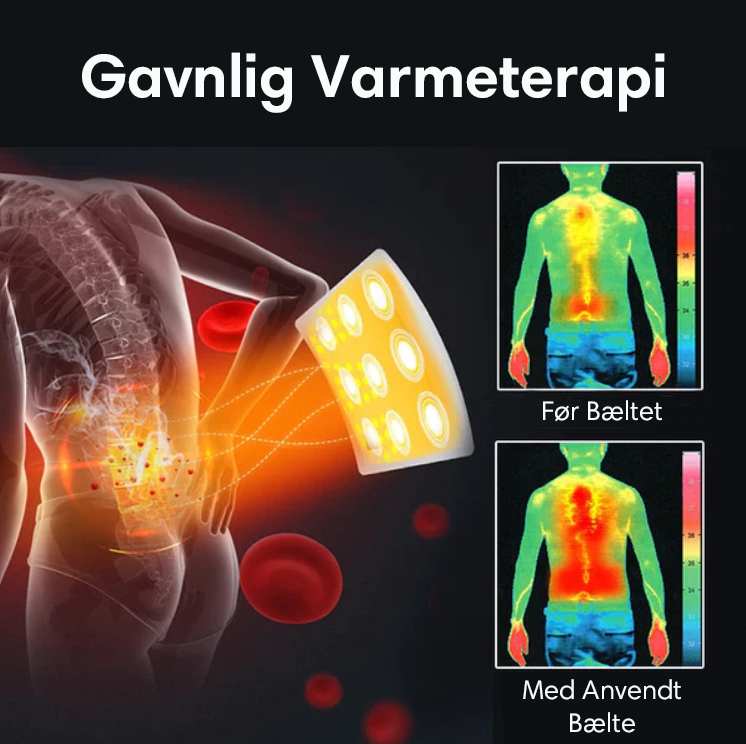 TerapiBælte™ | Magnetisk Varmebælte til Lindring af Lændesmerter | I dag 50% rabat