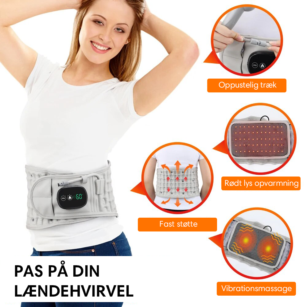 BælteVagt™ | Lændehvirvel temperatur- og vibrationsbælte | I dag 50% rabat