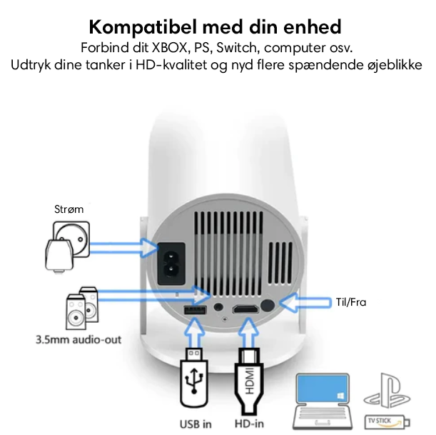 QuickCast™ | Smart HD Projektor | I dag 50% rabat
